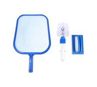 Hemobllo Brosse pour Piscine, Brosse de Nettoyage pour Bassin, épuisette et Brosse à Main, Ensemble de 3 pièces en Aluminium et PVC, pour Entretien de Piscine et fête Estivale