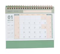 Hemobllo Calendrier de Bureau 2027 à Spirale, Format Compact Vert | Papier, Disposition Claire et Écriture Fluide, pour Bureau et Espaces Académiques