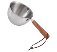 Hemobllo Casserole pour Chauffer et Fondre Huile et Beurre 200ml en Acier Inoxydable Poignée en Bois pour Restaurants Cuisine