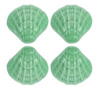 Hemobllo Céramique Bouton de Meuble Style Européen 4 Pièces, Coquillage | Base Solide, Remplacement Simple, pour Portes de Placard et Tiroirs, Décor Côtier et Rénovations