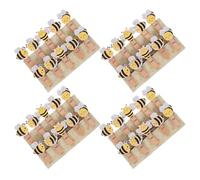 Hemobllo Clips Mini Pinces à Linge Abeille Bois Lot de 50 Corde Naturelle pour Fermer Sachets Alimentaires et Accrocher Photos Activités Créatives Intérieur Extérieur Garçon et Filles