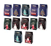 Hemobllo Coffret de Noël 12 Pièces en Papier pour Rangement de Bonbons et Biscuits, Petite Boîte Adorable pour Fêtes et Présents Garçon et Filles Plusieurs styles