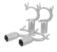 Hemobllo Crochet à Balai en Alliage D'aluminium Argenté, Tête de Tringle à Vêtements Simple à Installer et Enlever, Lot de 4 Pièces pour Bureaux et Maisons