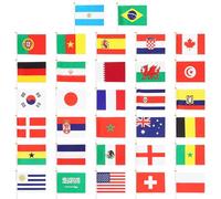 Hemobllo Drapeaux Décoratifs à Main Multinationaux Bâton en Plastique et Polyester 96 Impression Vive pour Décoration et Ambiance Football