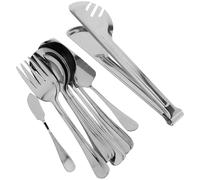 Hemobllo Ensemble D'ustensiles de Service Surface Lisse en Acier Inoxydable Argenté Design Moderne et Simple 1 Set pour Restaurants et Maisons Multi-scène
