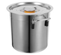 Hemobllo Faitout Inoxydable 20l avec Double Poignée, Grosse Casserole en Acier Inox Facile à Nettoyer, Chauffage Uniforme Cuisine Familiale et Professionnelle