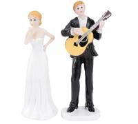 Hemobllo Figurine de Gâteau de Mariage Mariés Guitare en Résine Naturelle | Décoration Romantique pour Mariage, Présent Créatif pour Couple, Figurine Décorative de Table, Usage Display