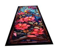 Hemobllo Film pour Vitres De Salle De Bain à Motif Oiseaux Colorés 45x100 Cm PVC sans Adhésif Adhérence Statique Protection UV Décoration Intérieure Occultant Autocollant Vitrail Amovible