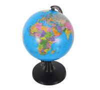 Hemobllo Globe Terrestre Rotatif Imprimé Haute Définition 5,6 Pouces en Plastique Bleu avec Base Lourde pour l'enseignement Géographie en coration de Bureau