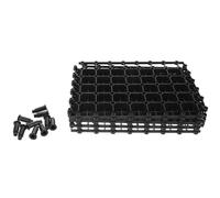 Hemobllo Grille de Support avec Pieds Plastique Noir, Rectangulaire, Modulaire Grille de Couvercle de Réservoir Cachée 4 Pièces Bassin de Filtration pour Fontaine pour Bassin de Jardin