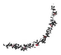 Hemobllo Guirlande de Baies Rouges Artificielles Noire en Plastique pour | Décoration Suspendue, pour Porte ou Mur, Style Délicat, Ambiance de Noël, Feuille, Baie, Boule