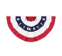 Hemobllo Guirlande Drapeau Patriotique en Polyester pour Décoration Extérieure et Porche, Style Fête 4 Juillet et Jour Souvenir, Fanion Plissé pour Ambiance Usa