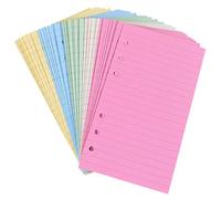 Hemobllo Lot de 100 Recharges de Papier de Cahier à Feuilles Mobiles A5 6 Trous Papier Ligné Coloré Multicolore Inserts Recharge Perforés pour Classeur à Anneaux Papeterie pour Bureau