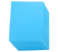 Hemobllo Lot de 12 Pochettes en Plastique Bleu à 2 Poches avec Porte-carte, Design Double Face, Organiseur de Dossiers Résistant pour Bureau et École