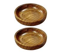 Hemobllo Lot de 2 Repose-cuillères en Bois Rustique, Support Rond Stable et Antidérapant Cuisine et Salle à Manger, Accessoire Pratique pour Ustensiles