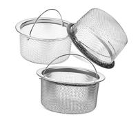 Hemobllo Lot de 3 Crépines D'évier en Métal Inoxydable Filtration à Mailles Fines, Panier D'égouttage Résistant pour Évier Cuisine, Accessoire Pratique pour Récupération Déchets Quotidien