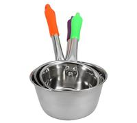 Hemobllo Lot de 3 Louches à Soupe en Acier Inoxydable avec Poignée Épaisse et Crochet, Faciles à Utiliser, Solide pour Cuisines et Présents de Pendaison de Crémaillère Couleur Aléatoire