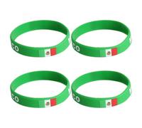 Hemobllo Lot de 4 Bracelets en Silicone Drapeau du Mexique, Bracelets Élastiques en Caoutchouc Vert, Accessoire Sportif pour Événements et Supporter, Unisexe, Taille Ajustable, pour Fêtes