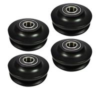 Hemobllo Lot de 4 Galets Porte Coulissante en Plastique Roulements à Billes Roulettes Suspendre pour Porte de Grange et Placard Quincaillerie Robuste pour Rail en U, Usage Intérieur,