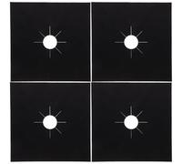Hemobllo Lot De 4 Protections Pour Brûleurs De Cuisinière Gaz 27 Cm Épais En Matériau Résistant Haute Température Noir Pour Usage Domestique La Cuisine Anti-huile Facile à Nettoyer