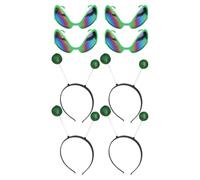 Hemobllo Lot de 4 Sets de Sets de Serrage-têtes Légers en Plastique Vert Décoration de Soucoupe pour Fête et Festival, Accessoires Créatifs et Amusants Couleur Aléatoire