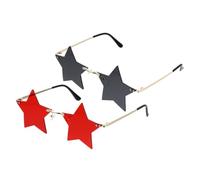 Hemobllo Lunettes de Soleil Party Star 2 Paires d'Étoile à Cinq Branches, pour Festivals et Soirées Déguisées
