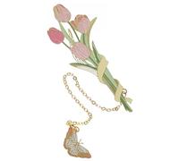Hemobllo Marque-pages en Métal Fleur Évidée Vert, Élégant et Léger | Décoratif, Usage Multiple, pour Élèves et Enseignants, Forme de Fleur, Pratique au Quotidien