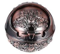 Hemobllo Mini Cendrier en Métal Couvercle, Design Rond Portable, pour Voiture et Salon, Cendrier Décoratif pour Usage Intérieur et Extérieur
