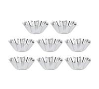 Hemobllo Moules à Tartelettes Forme Fleur Élégante en Acier Inoxydable Lot de 8 Antiadhésifs et Résistants à Haute Température, pour Cuisines Professionnelles et Domestiques