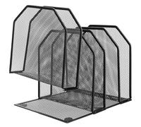 Hemobllo Organisateur de Bureau et Gain de Place avec 5 Compartiments Verticaux en Métal Noir pour Trier Efficacement Documents, Design Minimaliste Maison Salle D'étude