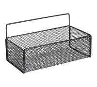 Hemobllo Panier Métallique Mural Noir 27 X 15 X 14 CM Égouttoir Intégré Cuisine, Salle de Bain et Salon Étagère de Rangement Facile à Entretenir