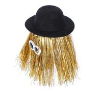 Hemobllo Petit Chapeau Haut-de-Forme Bouchon de Bouteille pour décorations de Mini Cadeaux Noël, Chapeau de poupée en Tissu, Accessoire vin pour fête, 1 pièce