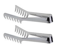 Hemobllo Pince à Pâtes Prise Confortable 2 Pièces en Acier Inoxydable Résistante Chaleur Accessoires Cuisine Argentés pour Barbecue et Restaurant