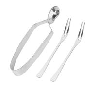 Hemobllo Pinces à Escargots Service Alimentaire Ergonomique Lot de 3 en Acier Inoxydable 1 Pince et 2 Fourchettes, Ustensiles Cuisine pour Fruits de Mer Adapté pour Restaurant et Barbecue