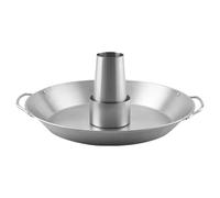 Hemobllo Plaque à Rôtir Poignée Ergonomique en Acier Inoxydable Argenté Surface Lisse et Délicate, pour Barbecue Maison et Poulet Rôti