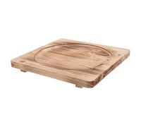 Hemobllo Plaque de Foyer en Bois Résistant la Chaleur 28x28cm, Support Solide et Isolant Thermique pour Poêle à Bois Portable, Tapis Décoratif Naturel Cuisine et Extérieur