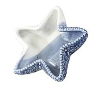 Hemobllo Plat en Céramique Bleu D'étoile de Mer, Porte-clés Multifonctionnel et Plateau de Rangement Décoratif pour Maison Moderne