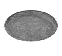 Hemobllo Plateau Décoratif Rond en Métal, Plateau de Service Rond en Fer, 25x25x2cm, Style Vintage Rétro, pour Dîner et Fête, Présentation de Desserts