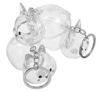 Hemobllo Porte-clés Capsule de Lapin 3 Pièces Fenêtre Transparente et Joint Sécurisé pour Rangement de Poils d'animaux en Plastique et Métal, Vie Quotidienne