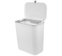 Hemobllo PP Poubelle Suspendue Cuisine avec Couvercle Coulissant Blanche 9l | Usage Toilette Cuisine, Nettoyage Facile, Capacité Portante Solide, Style Moderne Créatif
