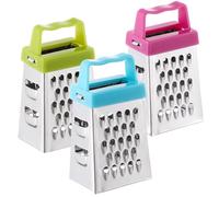 Hemobllo Râpe à Fromage Multifonction Mini 3 Pièces, Acier Inoxydable, Couleurs Bleu, Vert Clair Et Rose, Coupe Légumes, Râpe 4 Faces, Ustensile Cuisine Pratique Pour Trancher, Râper, Émincer