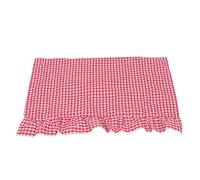 Hemobllo Rideau de Four Décoratif avec Liens, Bord en Dentelle, Tissu Rouge, 76x54,5cm, Résistant Chaleur, Protection L’huile Fumée, pour Porte de Four Cuisine de Style Ferme