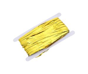 Hemobllo Rideau Suspendu à Pompons Scintillants 1x2,45 M, Décoration Dorée en Plastique, Franges Métalliques pour Fête, Mariage et Anniversaire, Accessoire Déco Lumineux pour Intérieur