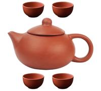 Hemobllo Service à Thé Ensemble 1 Set en Céramique Vintage Théière Artisanale en Argile Violette et Tasse, Maison Bureau