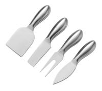 Hemobllo Set de 4 Couteaux à Fromage en Acier Inoxydable Argenté, Design Unique, Antidérapants et Faciles à Couper, Cuisine Beurre