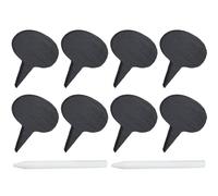 Hemobllo Set de Marqueurs à Fromage Noirs Faciles à Écrire Lot de 10 avec Craie en Pierre de Savonnette et Pratiques pour Accessoires de Charcuterie Élégants et Buffet de Fête