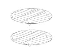 Hemobllo Support de Barbecue 25cm Rond en Acier Inoxydable 2 Pièces | Argenté, Léger et Facile à Transporter, Rangement Simple, pour Activités Barbecue en Extérieur