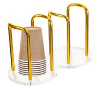 Hemobllo Support pour Gobelets en Papier en Acrylique Alliage Double Tube | Rangement et Organisation des Gobelets, Surface Lisse Facile à Nettoyer, Usage Maison et Graduation
