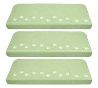Hemobllo Tapis Escalier Non Glissant 3 Pièces Vert Lumineux en Polyester et Feutre, Silencieux pour Maison, pour Garçon et Filles et Animaux, Dimensions 55 Cm