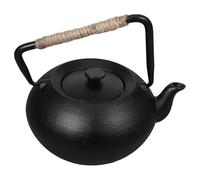 Hemobllo Théière Fonte Japonaise 600ml Noire avec Infuseur en Fer et Poignée, Bouilloire à Thé pour Cuisinière, Améliore Saveur et Arôme, Cuisine et Maison